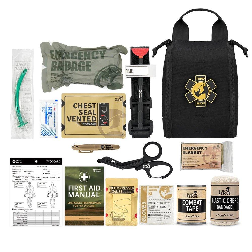 RHINO RESCUE EDC IFAK 2M BLACK, Trauma Kit - RHINO