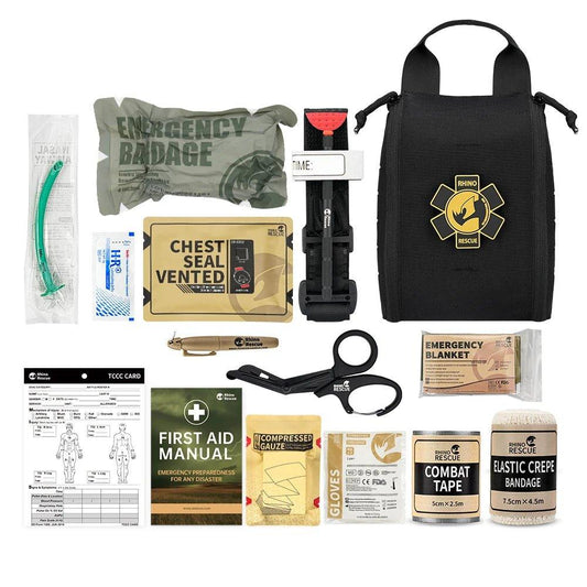 RHINO RESCUE EDC IFAK 2M BLACK, Trauma Kit - RHINO