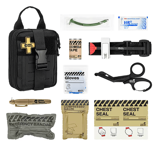 RHINO RESCUE CMS MINI IFAK First Aid Kit Trauma with Tourniquet - (FDA CE Approved) - Rhino Global Store