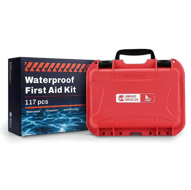 RHINO RESCUE GUARD WATERPROOF First Aid Kit & Supplies Marine Grade - (FDA CE Approved) - Rhino Global Store