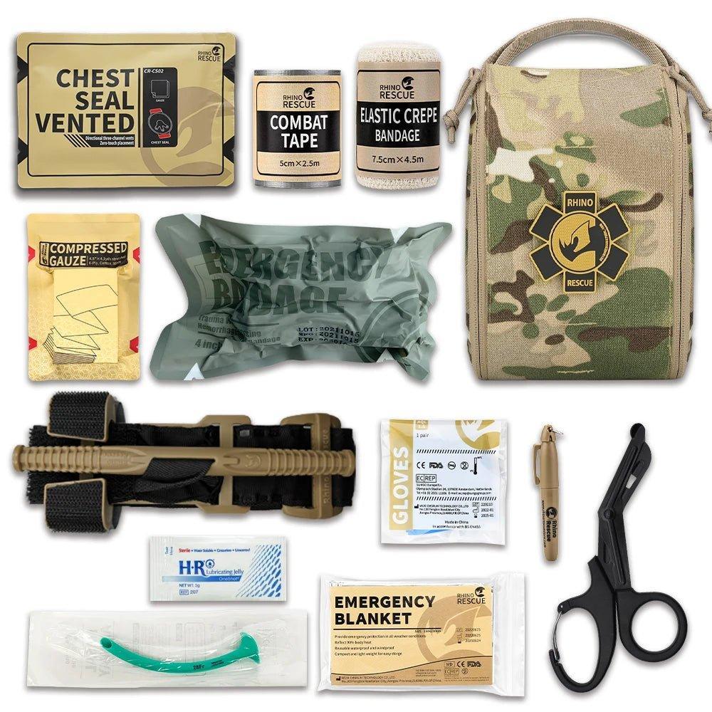 RHINO RESCUE IFAK QF - 002M MC Trauma First Aid Kit with Tourniquet - (FDA CE Approved) - Rhino Global Store