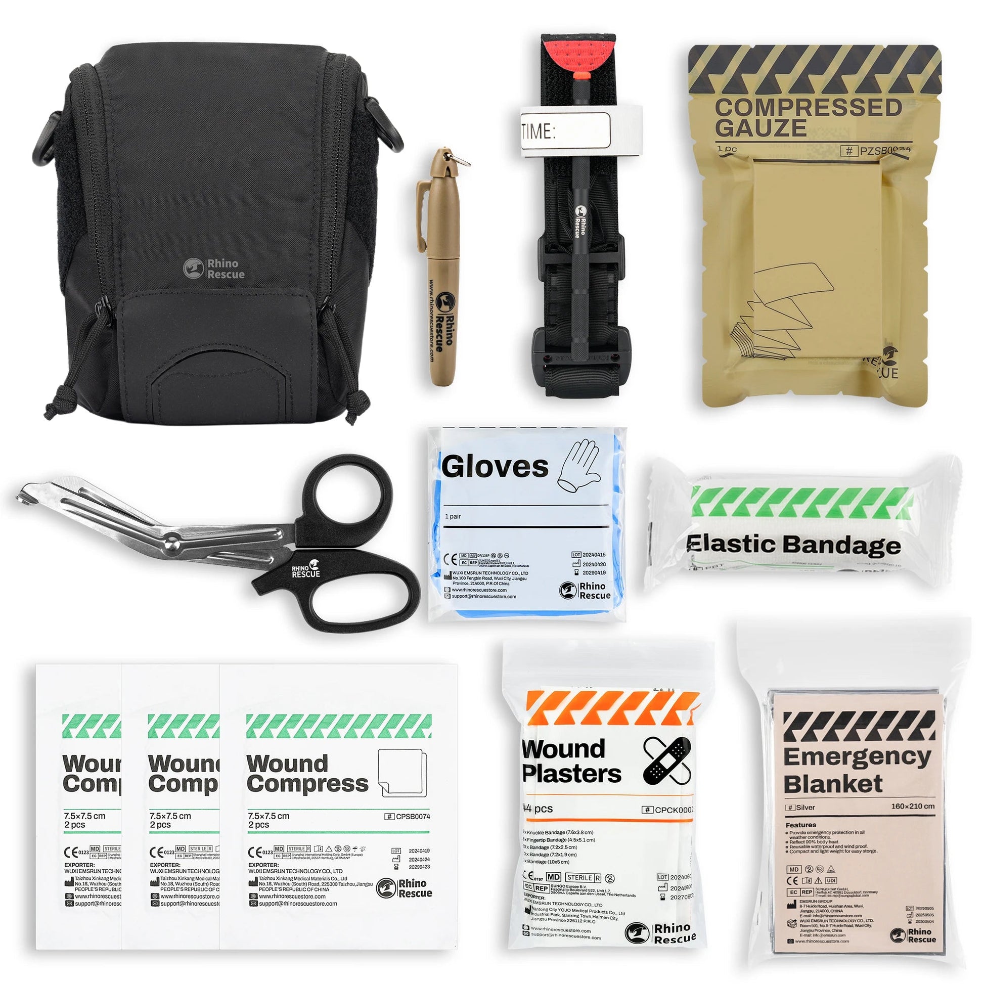 RHINO RESCUE MOLLE Ems First Aid Kit with Tourniquet - (FDA CE Approved) - Rhino Global Store