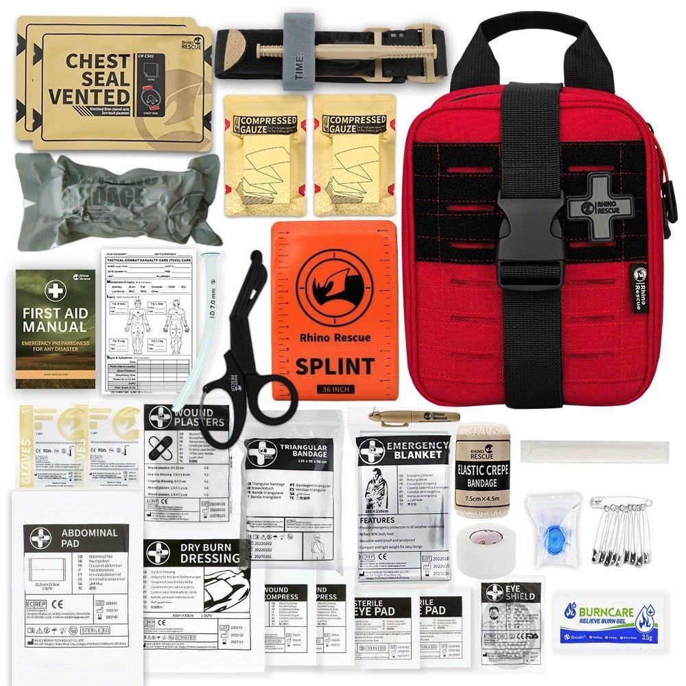 RHINO RESCUE EDC IFAK Survival Trauma Kit Molle Tactical Pouch With
