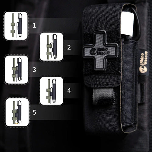 RHINO RESCUE Tourniquet Holder Kit Mini Tactical IFAK & RHINO RESCUE Tourniquet Holder Kit Mini Tactical IFAK &
