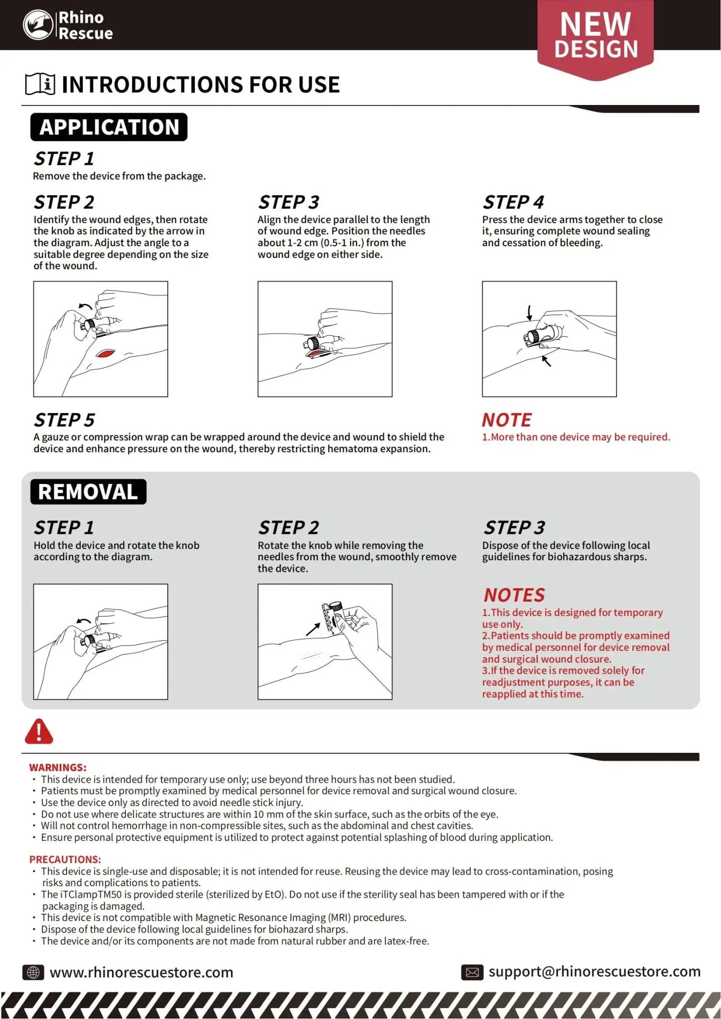 RHINO RESCUE Trauma Clamp | Ratchet - Lock Forceps for Emergency Bleeding Control | Surgical Steel - Rhino Global Store